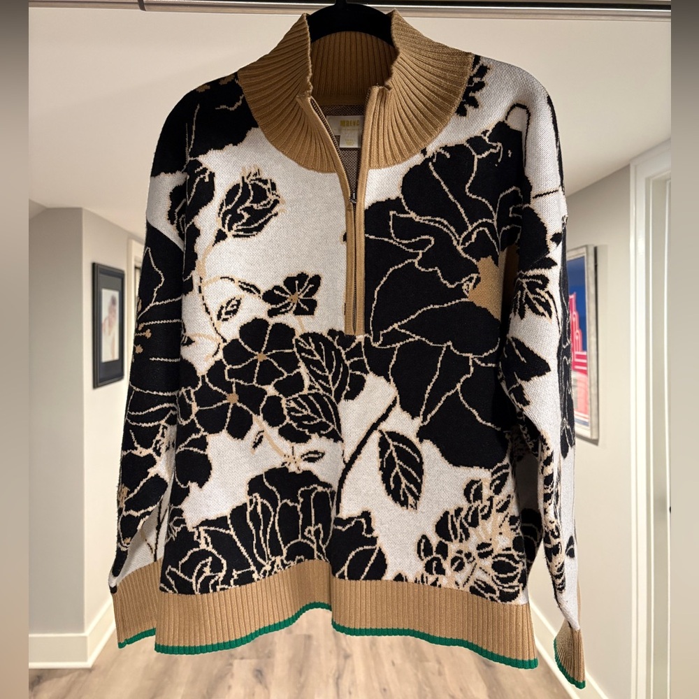 Maeve Sweater with Black Floral Design